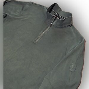 Allen Edmonds Pima Cotton Preppy Quarter-Zip Pullover Sweater Forest Green XXL